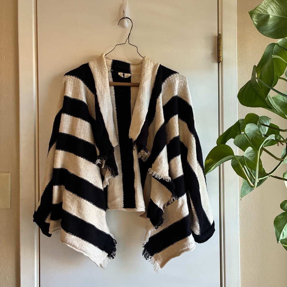 Moth Cream and Black Knit Cardigan